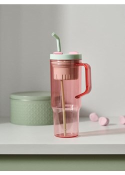 Sinsay - Butelka ze słomką - różowy ze sklepu Sinsay w kategorii Kubki - zdjęcie 189310168