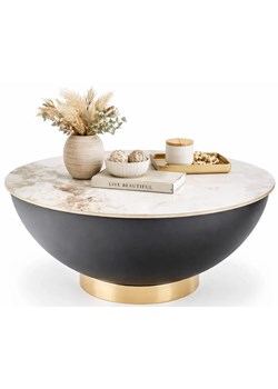 Marmurowy biały stolik kawowy S0-W95 ze sklepu Edinos.pl w kategorii Stoliki kawowe - zdjęcie 189310289