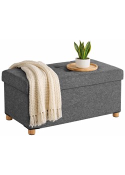 Szara prostokątna pufa ze schowkiem  Z8-F57 ze sklepu Edinos.pl w kategorii Pufy i siedziska - zdjęcie 189310295