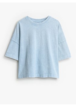 Mohito - Błękitny t-shirt oversize - błękitny ze sklepu Mohito w kategorii Bluzki damskie - zdjęcie 189313406