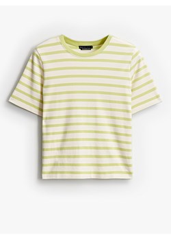 Mohito - T-shirt z merceryzowanej bawełny - zielony ze sklepu Mohito w kategorii Bluzki damskie - zdjęcie 189313435