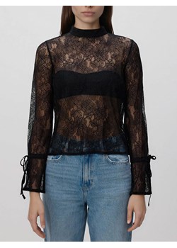 Reserved - Koronkowa bluzka ze stójką - czarny ze sklepu Reserved w kategorii Bluzki damskie - zdjęcie 189313585