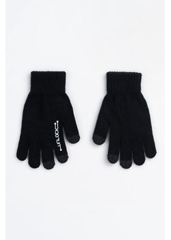 Czarne rękawiczki z białym nadrukiem z przodu, Rozmiar -  r1, Kolor - Czarny ze sklepu REPORTER w kategorii Rękawiczki dziecięce - zdjęcie 189316488