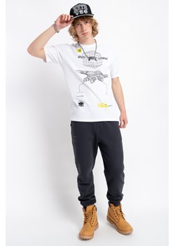 Ciemnoszare spodnie dresowe OVERSIZE z minimalistycznym nadrukiem, Rozmiar - 146, Kolor - Szary ze sklepu REPORTER w kategorii Spodnie chłopięce - zdjęcie 189316646