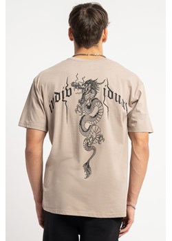 Beżowy t-shirt OVERSIZE z autorską grafiką z tyłu, Rozmiar - 140, Kolor - Beżowy ze sklepu REPORTER w kategorii T-shirty chłopięce - zdjęcie 189316688