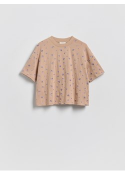 Reserved - T-shirt z haftem - beżowy ze sklepu Reserved w kategorii Bluzki damskie - zdjęcie 189317145