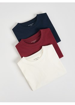 Reserved - Bawełniany longsleeve 3 pack - granatowy ze sklepu Reserved w kategorii T-shirty chłopięce - zdjęcie 189317157