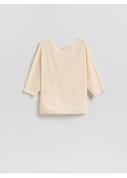 Reserved - Sweter z wiskozą - kremowy ze sklepu Reserved w kategorii Bluzki damskie - zdjęcie 189317159