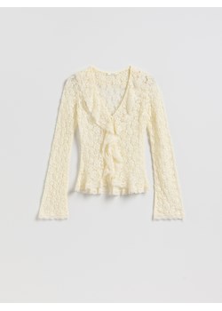 Reserved - Koronkowa bluzka - kremowy ze sklepu Reserved w kategorii Bluzki damskie - zdjęcie 189317186