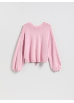 Reserved - Sweter z wiązaniem z tyłu - różowy ze sklepu Reserved w kategorii Swetry damskie - zdjęcie 189317189