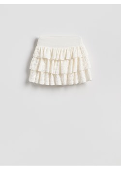 Reserved - Spódnica mini z falbanami - biały ze sklepu Reserved w kategorii Spódnice - zdjęcie 189317269