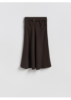 Reserved - Spódnica midi z paskiem - ciemnobrązowy ze sklepu Reserved w kategorii Spódnice - zdjęcie 189317286
