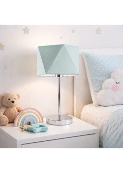 Lampka nocna dla dzieci do kontaktu WUHU z miętowym abażurem na chromowanym stelażu ze sklepu Lysne w kategorii Lampy dziecięce - zdjęcie 189317516