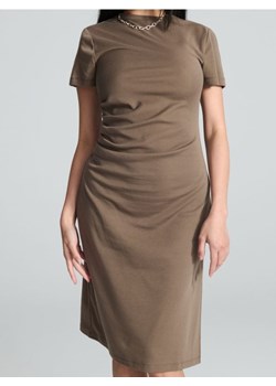 Sinsay - Sukienka midi z marszczeniami - brązowy ze sklepu Sinsay w kategorii Sukienki - zdjęcie 189317697