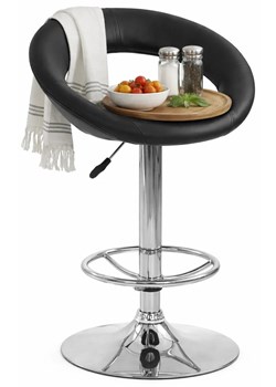 Hoker Kuchenny Czarny Nowoczesny Z Oparciem F5-L04 ze sklepu Edinos.pl w kategorii Hokery - zdjęcie 189317758