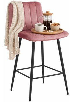 Ciemnoróżowy hoker tapicerowany metalowy A1-H17 ze sklepu Edinos.pl w kategorii Hokery - zdjęcie 189317785