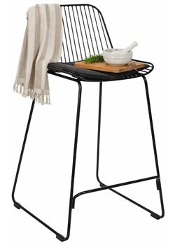 Czarny loftowy hoker barowy z oparciem R9-A11 ze sklepu Edinos.pl w kategorii Hokery - zdjęcie 189317805