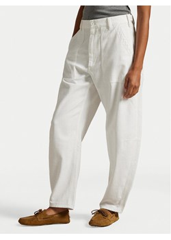 Polo Ralph Lauren Spodnie materiałowe 211A93147001 Biały Relaxed Fit ze sklepu MODIVO w kategorii Spodnie damskie - zdjęcie 189318485