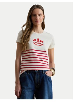 LAUREN RALPH LAUREN T-Shirt 200B21056002 Écru Relaxed Fit ze sklepu MODIVO w kategorii Bluzki damskie - zdjęcie 189318596