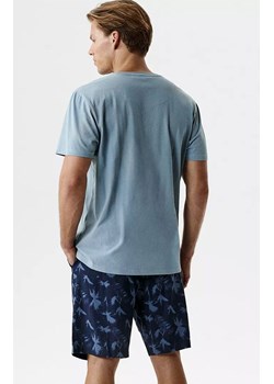 Bawełniana piżama męska dwuczęściowa NMP-399-NIEJ_DEN, Kolor niebieski-wzór, Rozmiar S, ATLANTIC ze sklepu Primodo w kategorii Piżamy męskie - zdjęcie 189319698