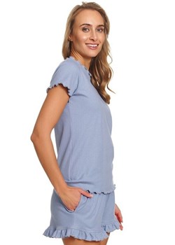 Doctor Nap piżama damska z prążkowanej bawełny PM.4315.SKY_BLUE, Kolor błękitny, Rozmiar S, Doctor Nap ze sklepu Primodo w kategorii Piżamy damskie - zdjęcie 189319747
