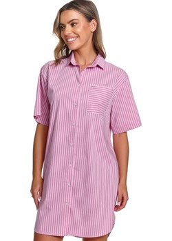 Doctor Nap rozpinana koszula nocna w paski TM.7427.MIAMI_PINK, Kolor różowy, Rozmiar S/M, Doctor Nap ze sklepu Primodo w kategorii Koszule nocne - zdjęcie 189319766