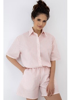Sensis lniana piżama damska w paski Selene, Kolor biało-różowy, Rozmiar S, SENSIS ze sklepu Primodo w kategorii Piżamy damskie - zdjęcie 189319825