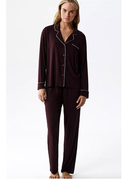 Atlantic długa piżama damska rozpinana NLP-495-WINO, Kolor wino, Rozmiar S, ATLANTIC ze sklepu Intymna w kategorii Piżamy damskie - zdjęcie 189320356
