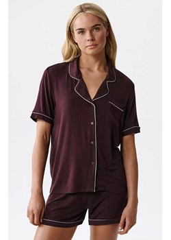 Atlantic dwuczęściowa piżama damska rozpinana NLP-496-WINO, Kolor wino, Rozmiar S, ATLANTIC ze sklepu Intymna w kategorii Piżamy damskie - zdjęcie 189320366