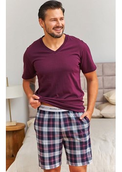 Doctor Nap piżama męska z szortami w kratę PMB.7476.BURGUNDY, Kolor burgund, Rozmiar M, Doctor Nap ze sklepu Intymna w kategorii Piżamy męskie - zdjęcie 189320488