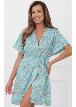 Kimono damskie z krótkim rękawem Hikari, Kolor turkusowy-wzór, Rozmiar S, Italian Fashion ze sklepu Intymna w kategorii Szlafroki damskie - zdjęcie 189320597