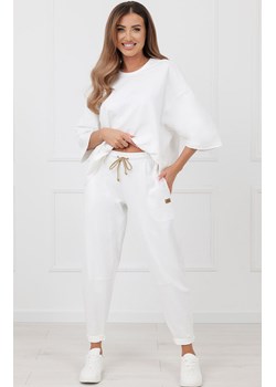 Spodnie dresowe damskie ecru Kaori, Kolor ecru, Rozmiar S, Italian Fashion ze sklepu Intymna w kategorii Spodnie damskie - zdjęcie 189320657