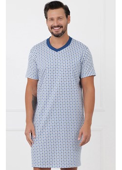 Męska koszula nocna z krótkim rękawem Nigier, Kolor niebieski-wzór, Rozmiar L, Italian Fashion ze sklepu Intymna w kategorii Piżamy męskie - zdjęcie 189320676