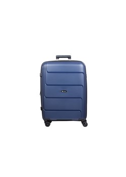 Granatowa średnia walizka z polipropylenu poszerzana Hard Class ze sklepu Słoń Torbalski w kategorii Walizki - zdjęcie 189323636