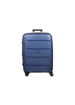 Granatowa duża walizka poszerzana z polipropylenu Hard Class ze sklepu Słoń Torbalski w kategorii Walizki - zdjęcie 189323639