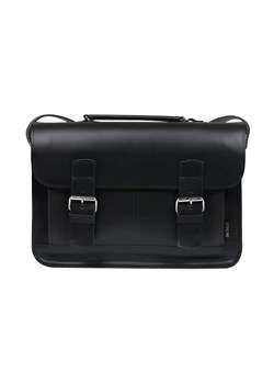 czarna torba skórzana Brooklyn na ramię i do ręki z przegrodą i fun ze sklepu Słoń Torbalski w kategorii Listonoszki - zdjęcie 189323809