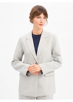 Y.A.S Marynarka damska z zawartością lnu - YASRiu Kobiety jasny szary marmurkowy ze sklepu vangraaf w kategorii Marynarki damskie - zdjęcie 189324157