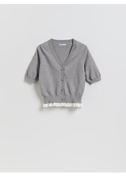 Reserved - Kardigan z ozdobnymi guzikami - szary ze sklepu Reserved w kategorii Swetry damskie - zdjęcie 189324627