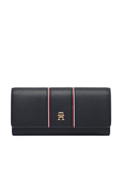 Portfel Tommy Hilfiger Th Icon Lrg Flap Wallet Corp AW0AW18656 Granatowy ze sklepu eobuwie.pl w kategorii Portfele damskie - zdjęcie 189325546