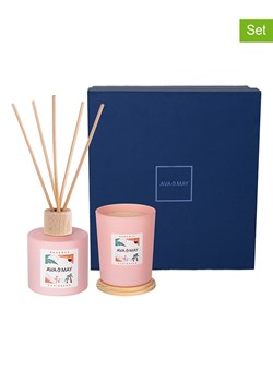 AVA &amp; MAY 2-częściowy zestaw prezentowy "Bahamas" w kolorze jasnoróżowym ze sklepu Limango Polska w kategorii Świece i dyfuzory - zdjęcie 189325887