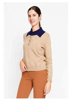 William de Faye Sweter w kolorze karmelowo-niebieskim ze sklepu Limango Polska w kategorii Swetry damskie - zdjęcie 189326759