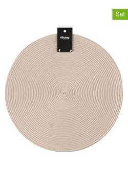 4Living Podkładki stołowe (2 szt.) "Miida" w kolorze beżowym - Ø 38 cm ze sklepu Limango Polska w kategorii Podkładki na stół - zdjęcie 189327485