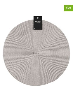 4Living Podkładki stołowe (2 szt.) "Miida" w kolorze szarym - Ø 38 cm ze sklepu Limango Polska w kategorii Podkładki na stół - zdjęcie 189327486