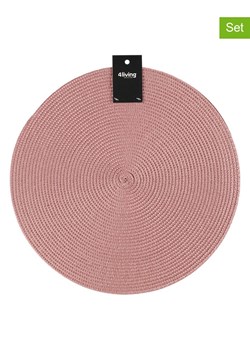 4Living Podkładki stołowe (2 szt.) "Miida" w kolorze jasnoróżowym - Ø 38 cm ze sklepu Limango Polska w kategorii Podkładki na stół - zdjęcie 189327487