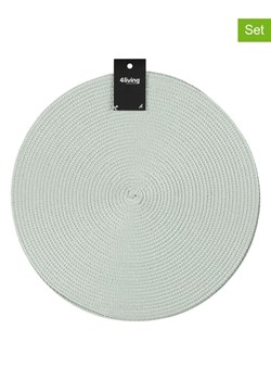 4Living Podkładki stołowe (2 szt.) "Miida" w kolorze miętowym - Ø 38 cm ze sklepu Limango Polska w kategorii Podkładki na stół - zdjęcie 189327488
