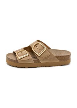 billowy Skórzane klapki w kolorze beżowym ze sklepu Limango Polska w kategorii Klapki damskie - zdjęcie 189332459