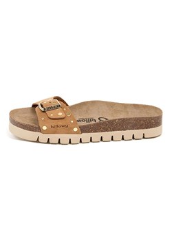 billowy Skórzane klapki w kolorze jasnobrązowym ze sklepu Limango Polska w kategorii Klapki damskie - zdjęcie 189332958