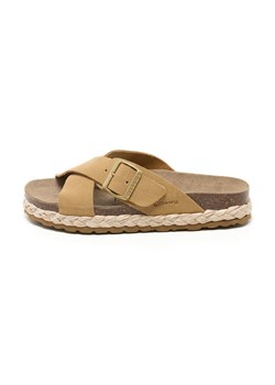 billowy Skórzane klapki w kolorze beżowym ze sklepu Limango Polska w kategorii Klapki damskie - zdjęcie 189333287