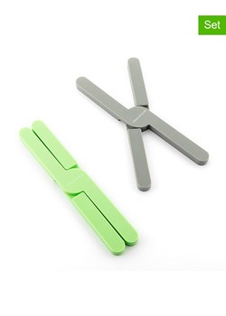 InnovaGoods Podkładki (2 szt.) w kolorze zielonym i szarym pod garnek - Ø 20 cm ze sklepu Limango Polska w kategorii Akcesoria kuchenne - zdjęcie 189338728