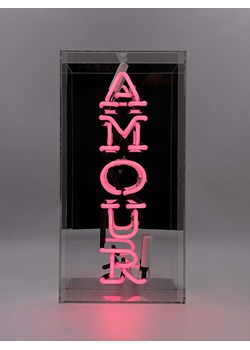 LOCOMOCEAN Lampa neonowa "Amour" w kolorze różowym - 19 x 38 x 10,5 cm ze sklepu Limango Polska w kategorii Oświetlenie - zdjęcie 189339307